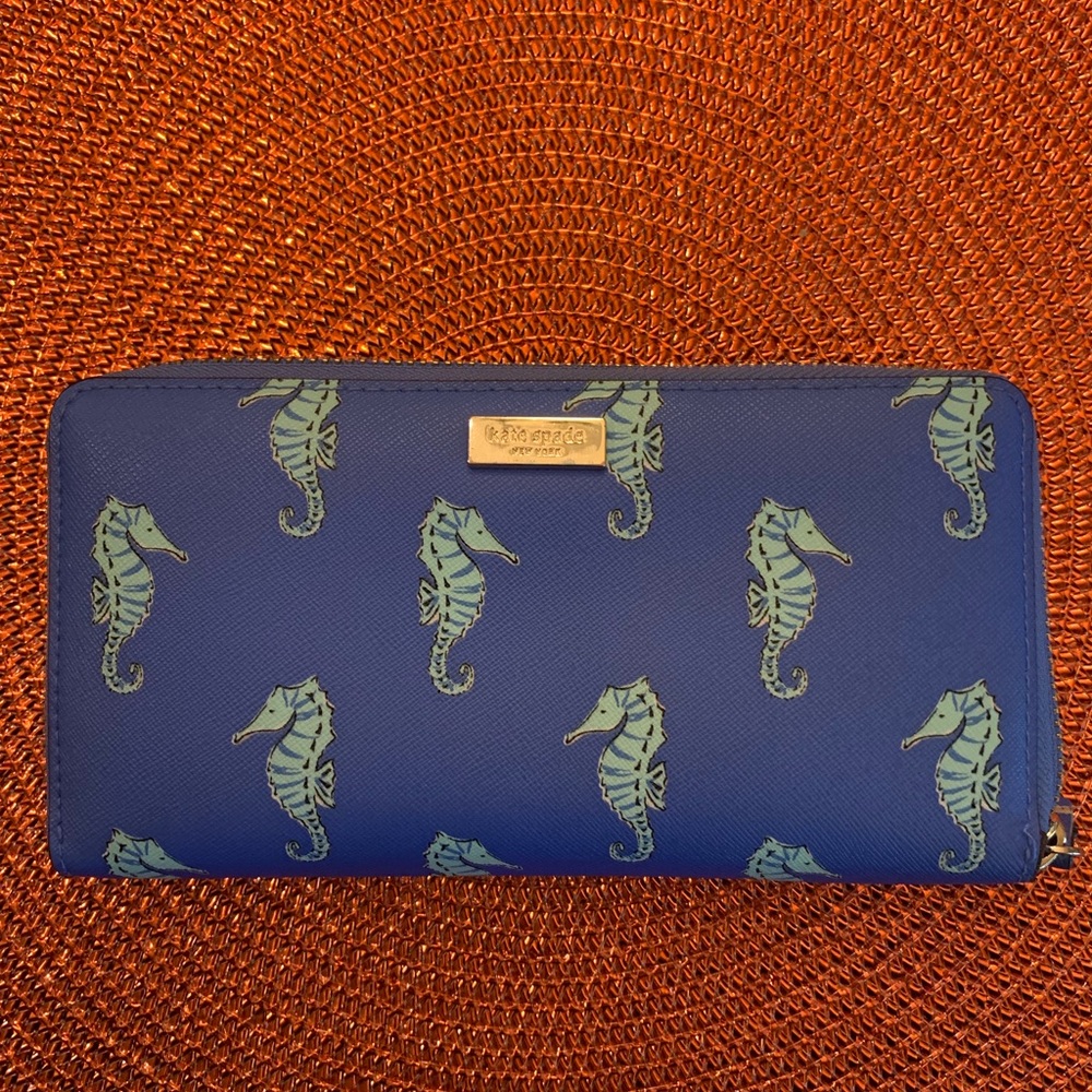 Kate Spade seahorse zip wallet